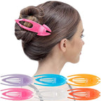 RC ROCHE 6 Pcs Flat Hair Clips Big Claw for Thick Hair French Duckbill Women No Slip Side Slide Curved Alligator Concord Strong Grip Hold Volume Lay Down Clamp, Medium Jelly Candy