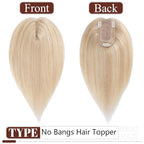SEGO Real Human Hair Topper for Women, No Bangs Hair Topper with Anti-Slip Clips (12 Inch#18P613 Ash Blonde & Bleach Blonde)