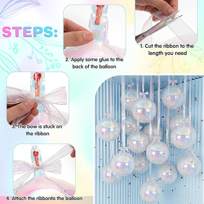 Jenaai 30 Set Iridescent Foil Balloons Bulk 22 Inch 4d Metallic Giant Balloons - Image 5