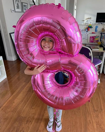 1 Balloon - Pink Birthday Number Balloons, 40 Inch Decorations Men Women | Pink - Image 2