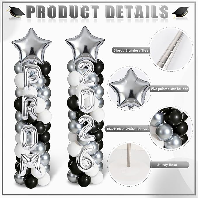 2 Sets Graduation Balloon Column Stand Kits - Image 3