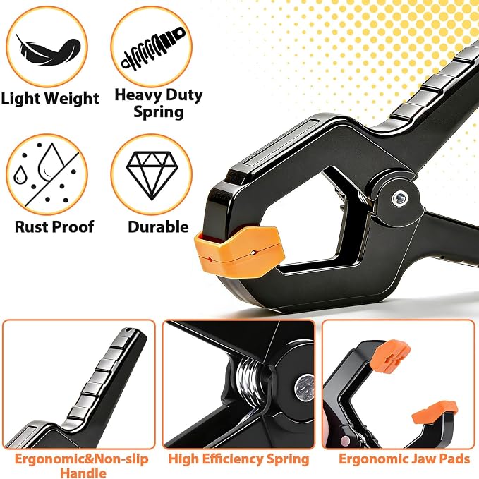 55Pack Plastic Spring Clamps, 3.5inch Small Heavy Duty Clips - Image 7