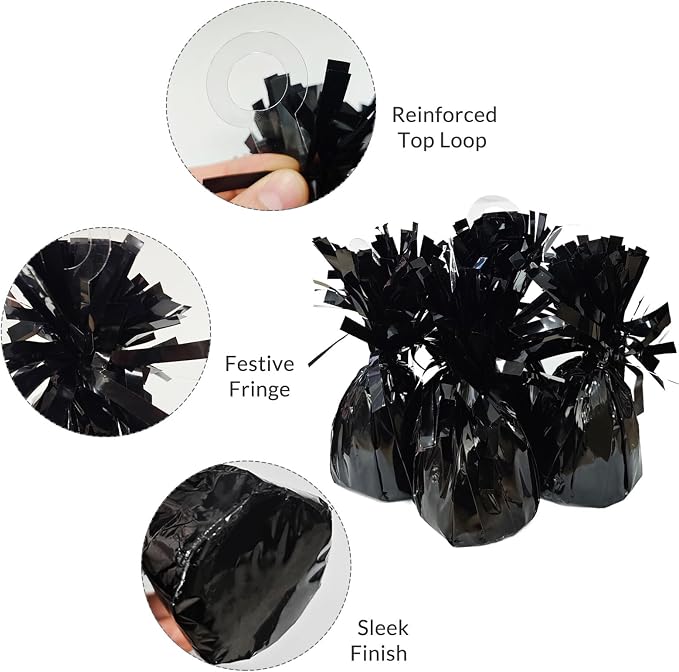 12 Pack Black Balloon Weights, 6oz Heavy Duty Balloon Weights - Image 4