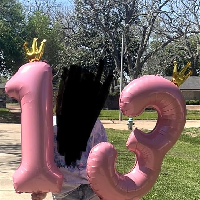 Crown Pink Number 1 Balloon for Girls 1st Birthday Party, 40 Inch Large Number - Image 7