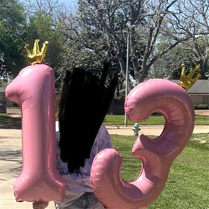 Crown Pink Number 1 Balloon for Girls 1st Birthday Party, 40 Inch Large Number - Image 7