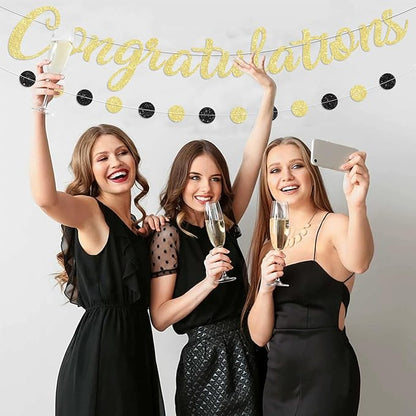 Gold Congratulations Banner Sign Prestrung Congrats Banner Garland - Image 4