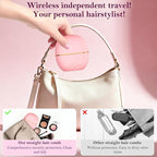 Mini Hair Straightener Brush, Rechargeable Portable Hair Straightener Brush, 3-Speed Temperature Control All Hair Types, Anti Scald Shell, Fast Heating Hot Comb, Idea for Travel Gift Hair Straightener