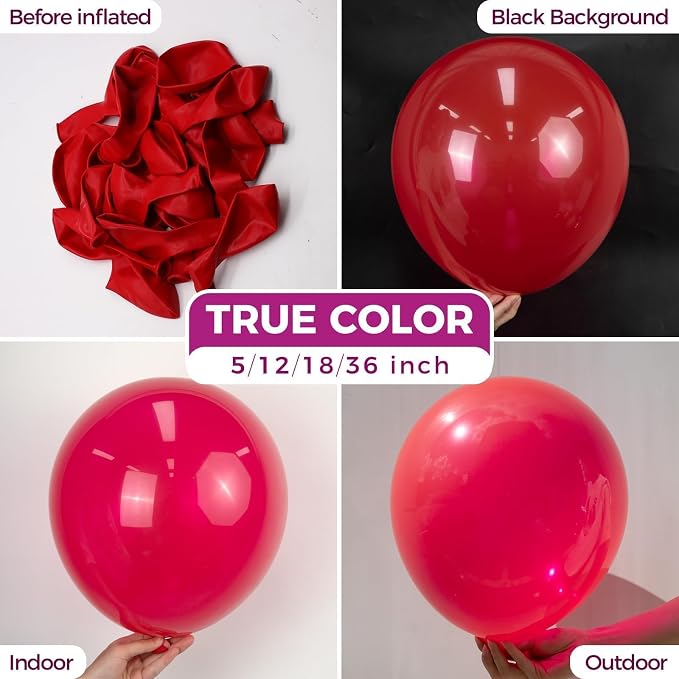 Bezente Red Giant Latex Round Balloons 36 Inch 8 Pack | Red Balloon Large - Image 2