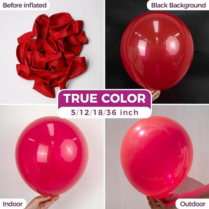 Bezente Red Giant Latex Round Balloons 36 Inch 8 Pack | Red Balloon Large - Image 2