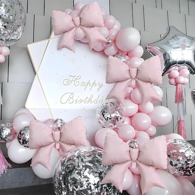 4pcs Jumbo Oversized Ribbon Balloons Coquette Bow Balloons Bow Party Coquette - Image 7