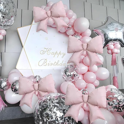 4pcs Jumbo Oversized Ribbon Balloons Coquette Bow Balloons Bow Party Coquette - Image 7