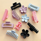 Large Hair Claw Clips 12 Pack, Flower Hair Clips for Thin Hair, Big Square Matte Strong hold for Thick Hair, 3 Styles Hair Clips for Women Thick Hair