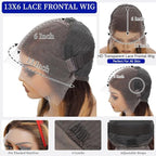 Ombre Lace Front Wig Human Hair 13x6 HD Lace Frontal Real Virgin Human Hair Wig 4/27 Colored Honey Blonde Straight Wigs Human Hair Pre Plucked Tangle-Free 200 Density 26 Inch