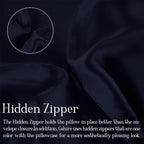 Mulberry Silk Pillowcases Set of 2, Both Sides Real Silk Pillow Cases for Hair and Skin Prevent Acne Pillowcase Organic Silk Pillowcase 2 Pack with Hidden Zipper, Navy Blue, King (20"×36")