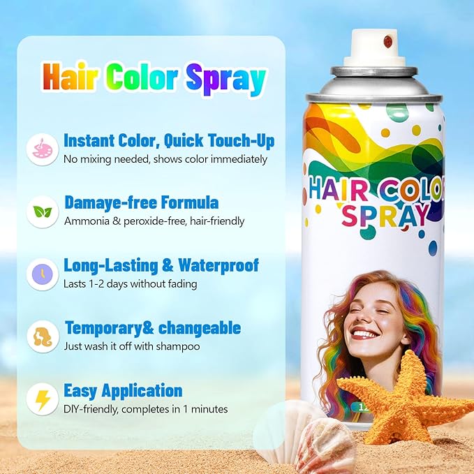 Green Temporary Hair Color Spray - Washable & Natural One-Time Use Hair Wax for Women & Kids & Adults - Strong Hold for Halloween, Cosplay, Party, Washes Out Easily