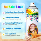 Red Temporary Hair Color Spray - Washable & Natural One-Time Use Hair Wax for Women & Kids & Adults - Strong Hold for Halloween, Cosplay, Party, Washes Out Easily