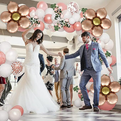 Daisy Balloons Birthday Party Decorations Rose Gold Flower Daisy Balloon Kit - Image 3