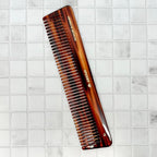 Hand-made European Swiss Tortoise comb #15 7 3/8"x 1 9/16"Inch Havana Brown Gold