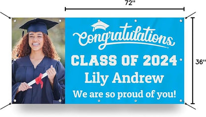 Personalized Graduation Photo Vinyl Banner Sign - Image 2