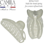Camila Paris CP3638 French Hair Clip for Women Thick Hair for Long Curly Wavy Hair, Gray, Girls Hair Claw Clips Fashion Styling Hair Accessories for Women, Strong Hold No Slip Grip, Made in France