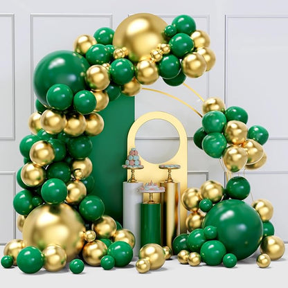 YMSZ Green and Gold Balloons Arch Kit, Different Size, by YMSZ