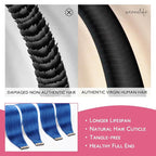 WENNALIFE Tape in Hair Extensions Human Hair Blue Tape in Extensions, 10pcs 30g 22 inch Remy Invisible Tape Ins Straight Colored Soft Real Human Hair Tape in Extensions Refill Set Extensions