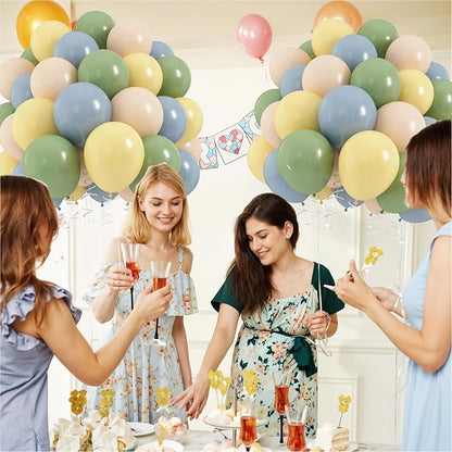 Sage Green Dusty Blue Yellow Balloons - Image 7
