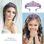 Velscrun Princess Crown, Tiara for Girls, Purple, Birthday, Classic Style, Female, Ages 1-18