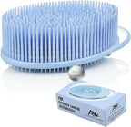 Silver Infused Exfoliating Body Scrubber - Textured Back Scrubber Shower Brush - Avilana Advanced Material Bath Tool Dual Sided - Gentle Smoothing Rough Skin - Premium Gift Women Men