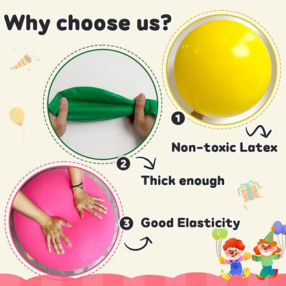 Rainbow Balloons Assorted Colors 125pcs 5 Inch Birthday Balloons - Image 3