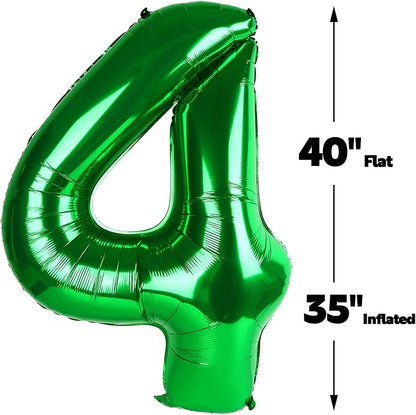 Green Number 4 Balloon 40 inch, Balloon numbers party supplies, deco photo shoot - Image 2