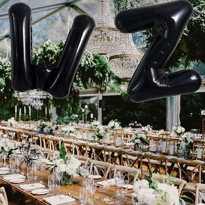 TONIFUL 40 Inch Large Black W Letter Balloon - Image 5