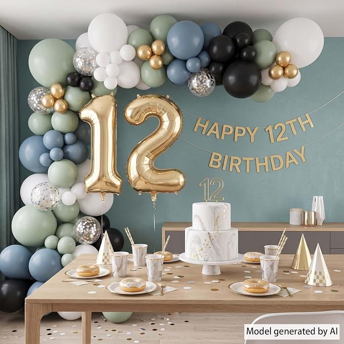 White Gold Number 12 Balloon 40 Inch, Champagne Foil Dozen Decoration | Giant - Image 3