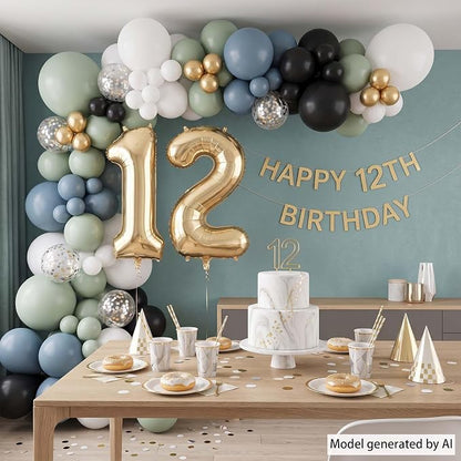 White Gold Number 12 Balloon 40 Inch, Champagne Foil Dozen Decoration | Giant - Image 3