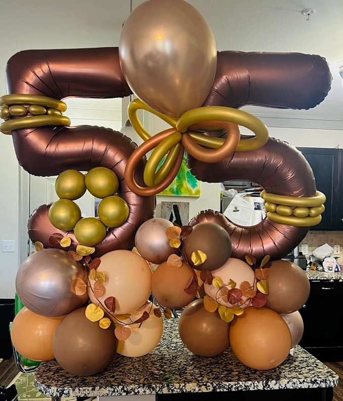 Number Balloons 40 Inch Coffee 8 Balloon - Image 3