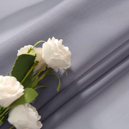 SpaceDresser Basic Rod Pocket Sheer Voile Window Curtain Panels Grey 1 Pair 2 - Image 4