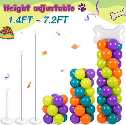 Jenaai 2 Set 163 Pcs Cartoon Dog Birthday Party Balloon Column Stand Kit | Dog - Image 4