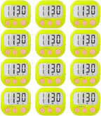 12 Pack Digital Kitchen Timers for Cooking Magnetic Timer for Cooking Loud Alarm Green