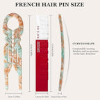 Sunolga 3pcs Prestige French Hair Pins for Women, 4.38" Large, Serrated Anti-Slip Design, Curved Shape for Better Head Fit, Coquette Elegant Hair Accessories for Updos, Chignon, Bun Hairstyles