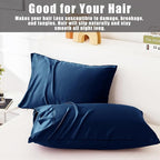TELUS Pillow Cases Standard Size 2 Pack, Bamboo Rayon Cooling Pillowcases with Envelope Closure, Cool Breathable Pillow Case for Hot Sleepers & Night Sweats, 20x26 inches, Navy Blue
