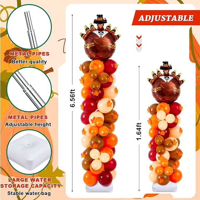 Gejoy 2 Set Thanksgiving Fall Balloon Column Stand Set - Image 6