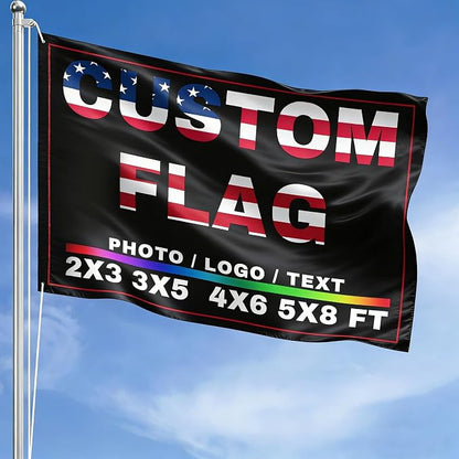 Custom Flag 2X3 Ft Custom Flags Add Your Photo/Text/Logo Customized Funny Flags by Custom