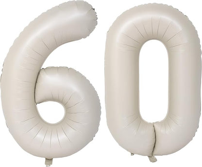 40 In Cream white Number Balloons Helium Foil Mylar Balloon Digital 60 | by Exquisitehighqualitypartydecorationstomeetyoureveryneed%EF%BC%81