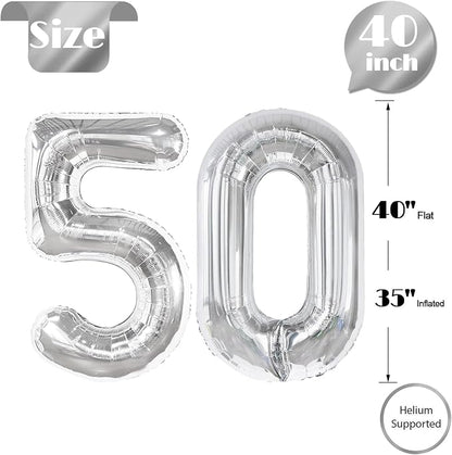Silver Number 50 Balloon 40 Inch - Image 5