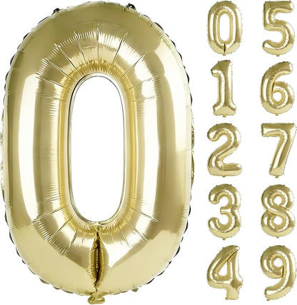 40 Inch Number 0 Balloons for Birthday Party Decorations, 0-100 Champagne Gold by FOBELEC