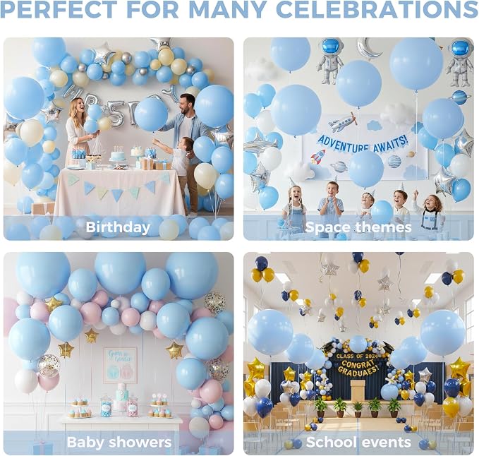 LOVESTOWN 18 Inch Light Blue Large Balloons, Birthday Wedding Baby Shower - Image 5