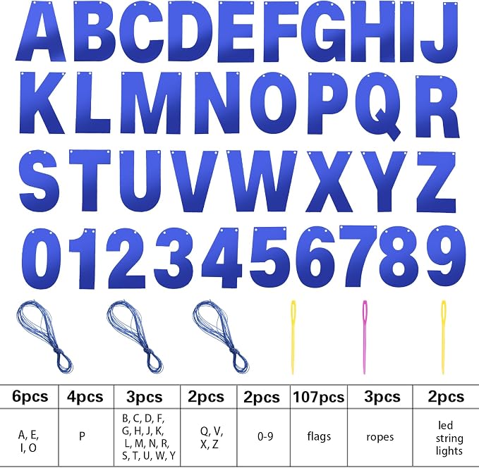 TaoBary 112 Pcs DIY Letter Kit Glitter Customizable Banner Letters Include 107 - Image 2