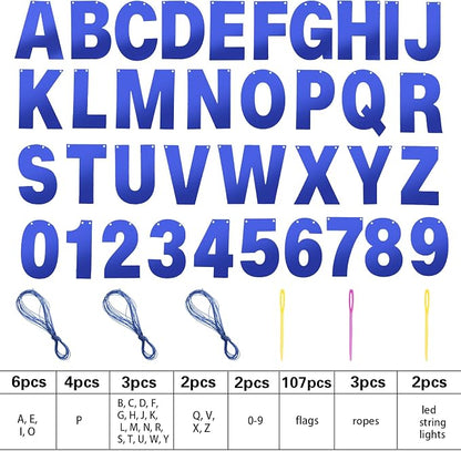 TaoBary 112 Pcs DIY Letter Kit Glitter Customizable Banner Letters Include 107 - Image 2