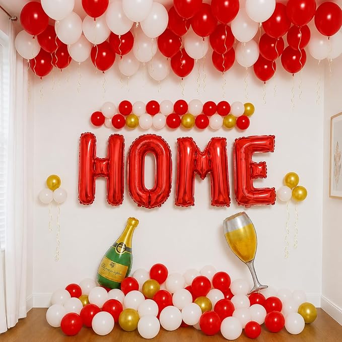 Red HOME Balloons 40 Inch, Large HOME Letter Banner - Image 9