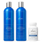 Elon Complete Kit for Thinning Hair – Elon Essential Shampoo and Conditioner Set + Matrix 5000 Hair Growth Supplement – NO Sulfates, Parabens or Phthalates